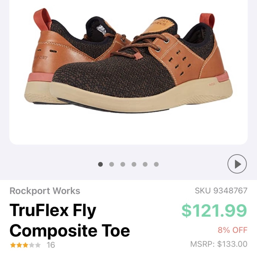 Rockport works truflex fly. Steel toes shoes 10.5
